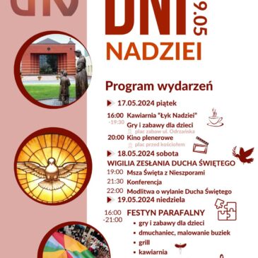 Dni Nadziei – 17-19 maja – Saletyni Kraków Cegielniana