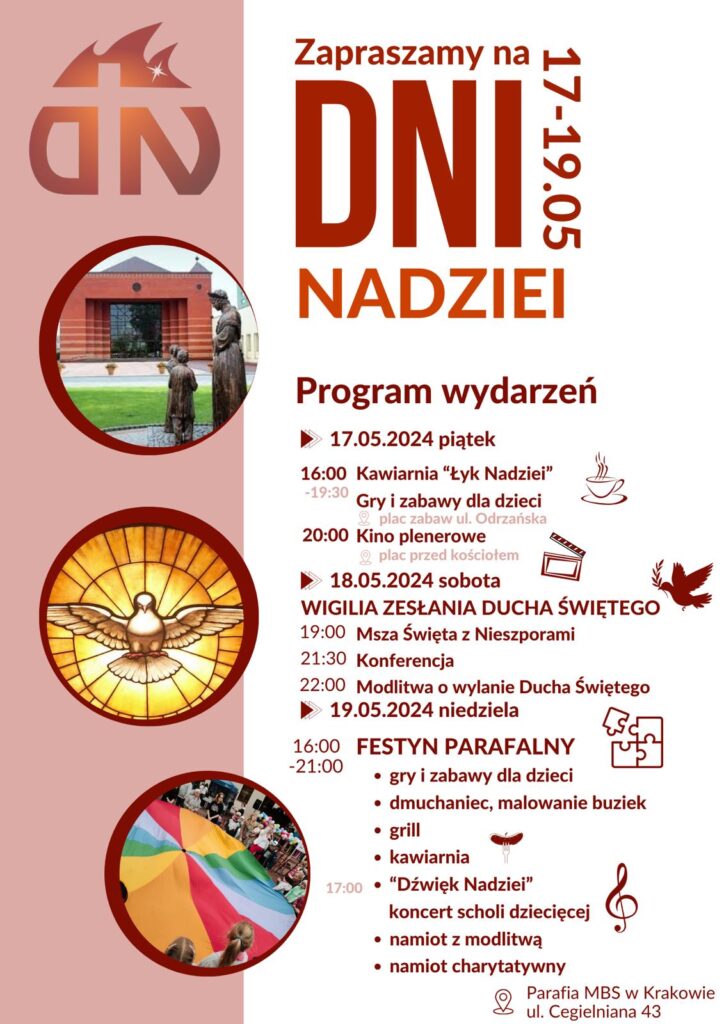 Program Dni Nadziei - Saletyni Kraków Cegielniana